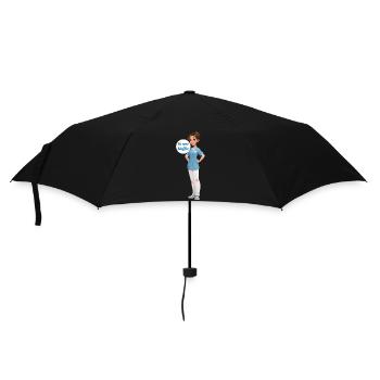 Kaffee-Nurse: Cartoonpflegerin im Dienst - Regenschirm (klein) - Schwarz - Vorne