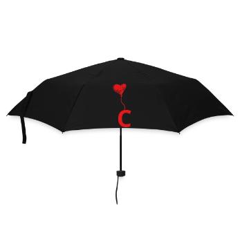 Buchstabe c Herz - Regenschirm (klein) - Schwarz - Vorne