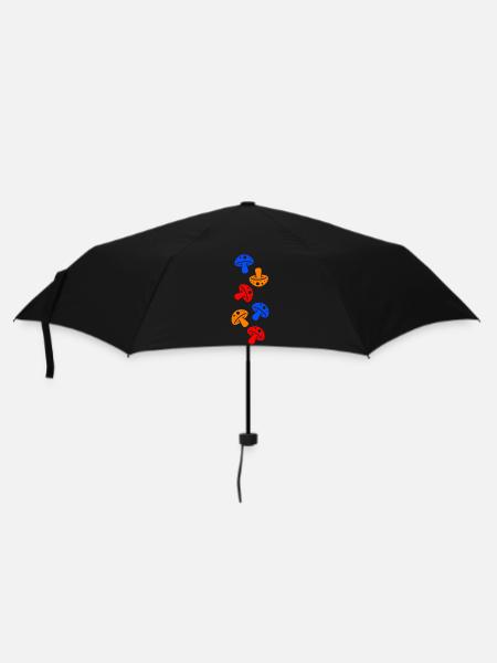 Pilze Bunt - Regenschirm (klein) - Schwarz