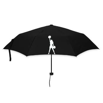 Cheerleader Silhouette mit Pomponen - Regenschirm (klein) - Schwarz - Vorne