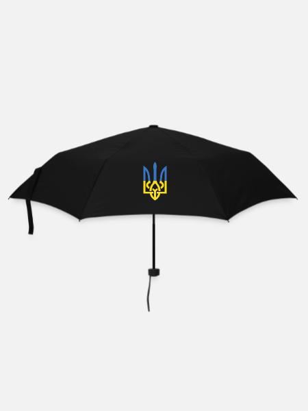 UKRAINE TRIDENT Drapeau Ukrainien Soutien Soutenir - Parapluie standard - noir