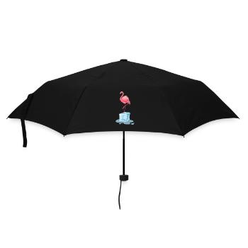 exotischer Eisbade-Flamingo Winterschwimmen eisbad - Regenschirm (klein) - Schwarz - Vorne