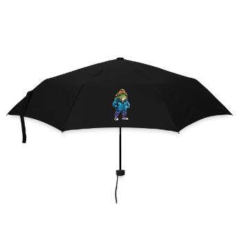 Frosch Lustig Winter - Regenschirm (klein) - Schwarz - Vorne