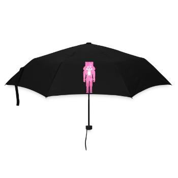Nussknacker Plüsch flauschig Weihnachten rosa cool - Regenschirm (klein) - Schwarz - Vorne