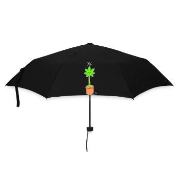 Niedliche Baby-Unkraut-Pflanze Hallo Hallo Lustige Schöne Karikatur - Regenschirm (klein) - Schwarz - Vorne