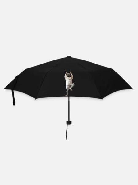 Mops - Regenschirm (klein) - Schwarz
