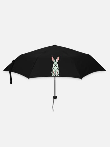 Geometrischer Hase Low Poly Modern - Regenschirm (klein) - Schwarz
