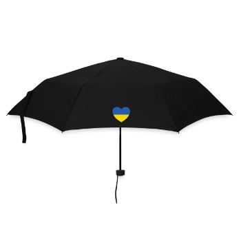 Drapeau de l’Ukraine Coeur - Parapluie standard - noir - Devant