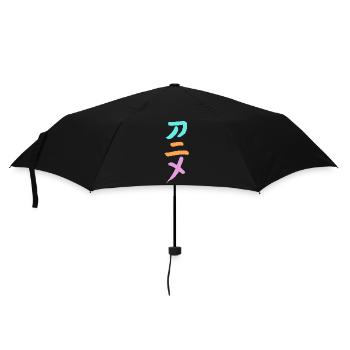 Anime (Trickfilm) Japanisch Schriftzeichen -TUSCHE - Regenschirm (klein) - Schwarz - Vorne