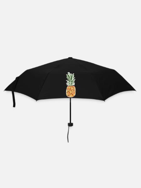 Tropische Ananas – Fruchtige Pop-Illustration - Regenschirm (klein) - Schwarz