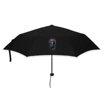 Squelette avec costume et chapeau et roses Cool Comic - Parapluie standard - noir - Devant