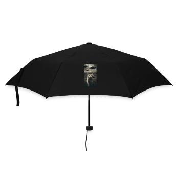 Funny Cat Selfie Alien UFO Meme - Umbrella (small) - black - Front