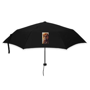 Cooler Löwe - Regenschirm (klein) - Schwarz - Vorne