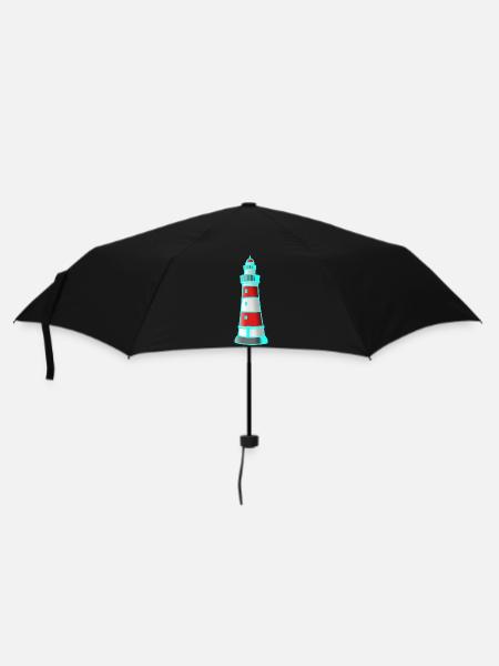 Leuchtturm Nautik Seefahrt Maritim Xmas - Regenschirm (klein) - Schwarz