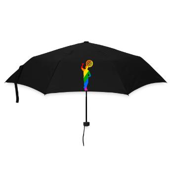 joueur de fléchettes coloré lançant avec la gauche - Parapluie standard - noir - Devant
