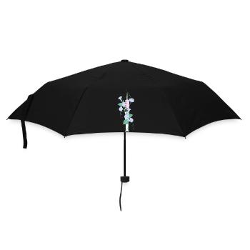 Rosa Blume Spritze - Regenschirm (klein) - Schwarz - Vorne
