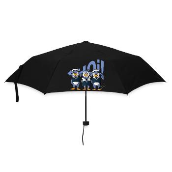 Ahoi Pinguine - Regenschirm (klein) - Schwarz - Vorne