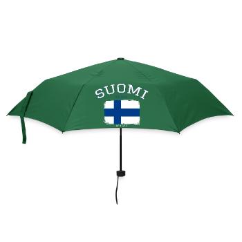 Drapeau de la Finlande avec référence à Helsinki - Parapluie standard - vert bouteille - Devant