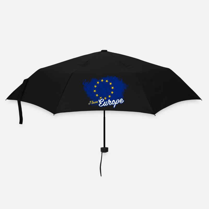 Ich liebe Europa - Regenschirm (klein) - Schwarz