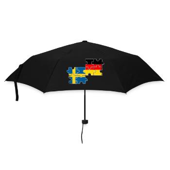 Schweden Deutschland Flagge Schwedisch Deutsch - Regenschirm (klein) - Schwarz - Vorne