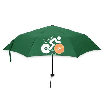 DJ Figure avec disques et notes musicales - Parapluie standard - vert bouteille - Devant