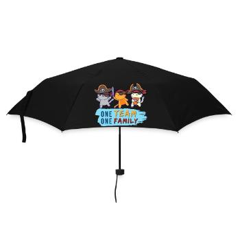 team family cat pirate bachelorette party father - Umbrella (small) - black - Front