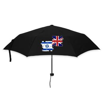 Israel UK Flagge Israelisch Britisch - Regenschirm (klein) - Schwarz - Vorne