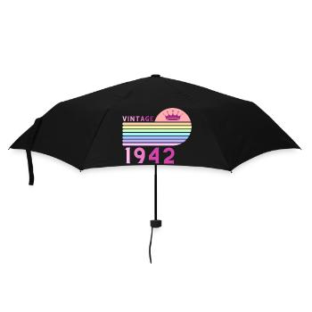 Anniversaire 80 ans vintage 1962 femme rose violet - Parapluie standard - noir - Devant