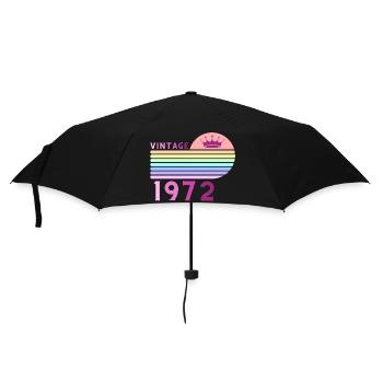 Anniversaire 50 ans vintage 1972 femme rose violet - Parapluie standard - noir - Devant
