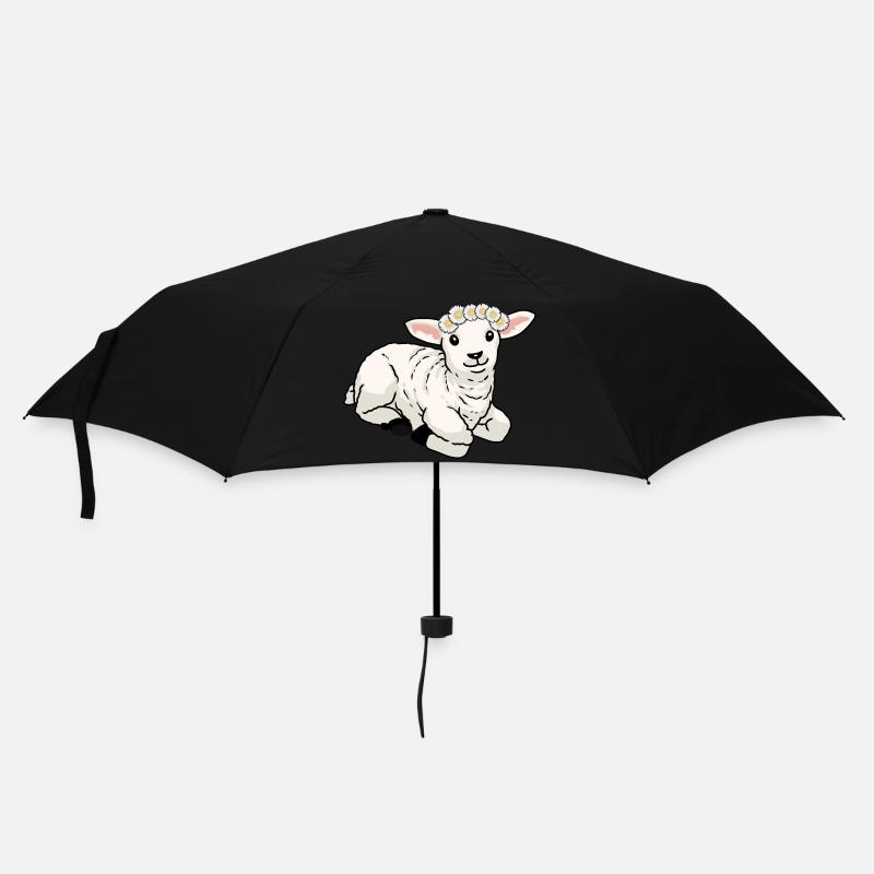 Happy Easter Sheep Lamb Children Baby ungulates Shepherd - Umbrella (small) - black