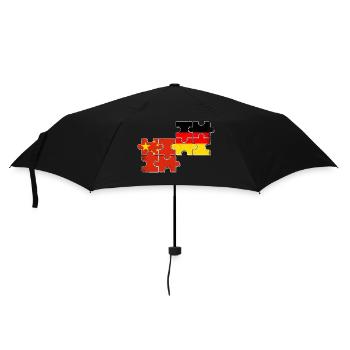 China Deutschland Flagge Chinese Deutscher - Regenschirm (klein) - Schwarz - Vorne