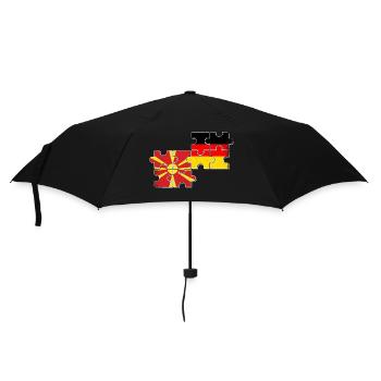 Nordmazedonien Deutschland Flagge - Regenschirm (klein) - Schwarz - Vorne
