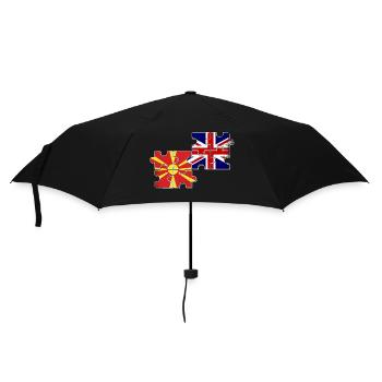 Nordmazedonien Großbritannien Flagge - Regenschirm (klein) - Schwarz - Vorne