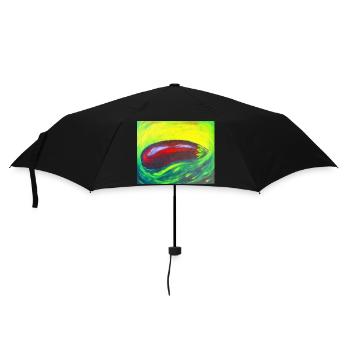 Aubergine verte - Parapluie standard - noir - Devant