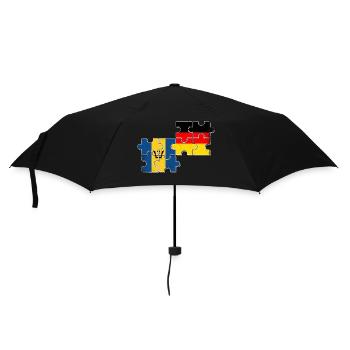 Barbados Deutschland Flagge - Regenschirm (klein) - Schwarz - Vorne