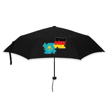 Kasachstan Deutschland Flagge - Regenschirm (klein) - Schwarz - Vorne