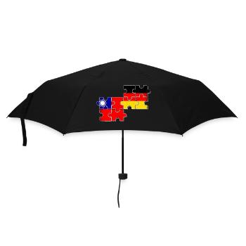 Taiwan Deutschland Flagge - Regenschirm (klein) - Schwarz - Vorne