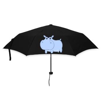 Henry the Blue Hippopotamus - Umbrella (small) - black - Front