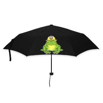 Frosch Bergbau Bergarbeiter - Regenschirm (klein) - Schwarz - Vorne