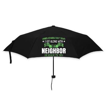 Drôle de voisin Quartier de cadeaux - Parapluie standard - noir - Devant