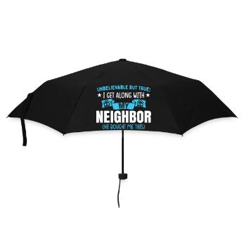 Chemise voisine drôle - Parapluie standard - noir - Devant