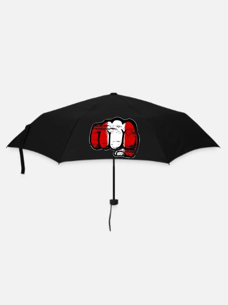 Pérou drapeau poing à la main utilisé - Parapluie standard - noir