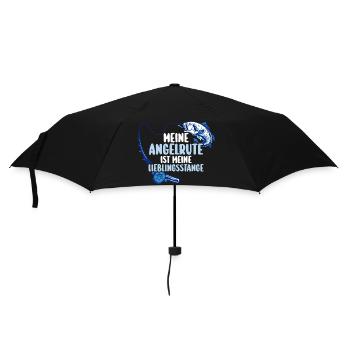 Angler Fischen Angelrute Angeln - Regenschirm (klein) - Schwarz - Vorne