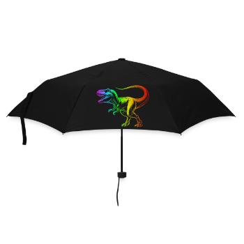 Tyrannosaurus Rex Dinosaur, Rainbow T-Rex - Umbrella (small) - black - Front