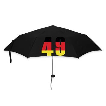 49 Zahl Deutschland Trikot - Regenschirm (klein) - Schwarz - Vorne