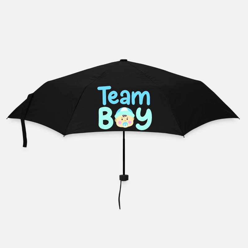 Team Boy: Bekanntgabe des Geschlechts des Babys - Regenschirm (klein) - Schwarz