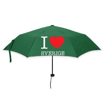 J’AIME SVERIGE Suède Schweden - Parapluie standard - vert bouteille - Devant
