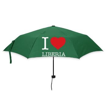 I LOVE LIBERIA - Regenschirm (klein) - Flaschengrün - Vorne