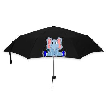 Elefant Eislaufen Schlittschuhe - Regenschirm (klein) - Schwarz - Vorne