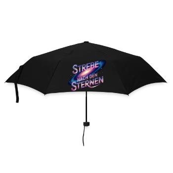 Strebe nach den Sternen – Kosmisches Design - Regenschirm (klein) - Schwarz - Vorne